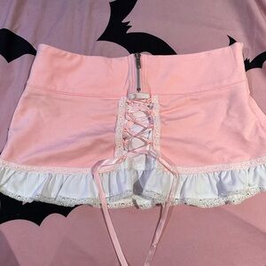 Dolls kill micro mini skirt pink low rise